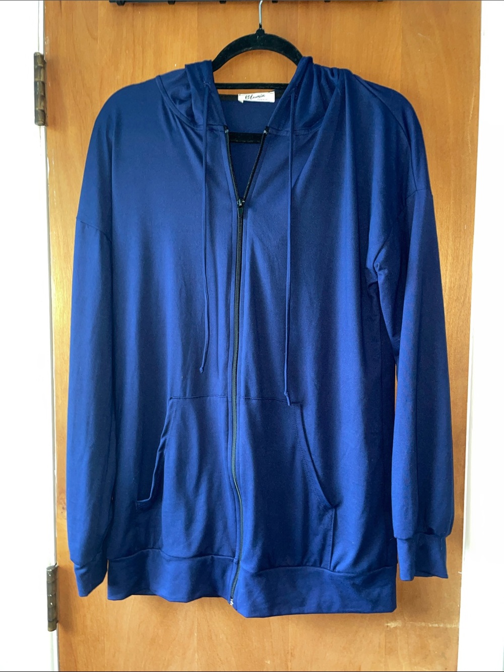 Women's Hooded Zip-Up Jacket in Deep Blue